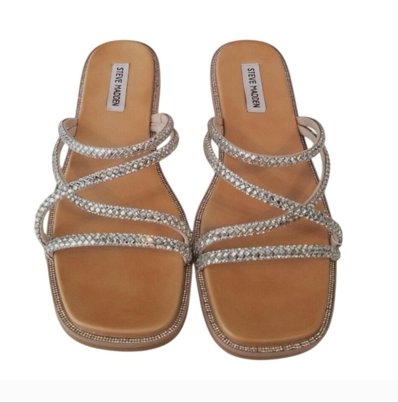 STEVE MADDEN Spice Rhinestone Slide Slip-On Sandals - Picture 1 of 9